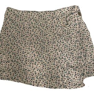 Justice Kids Girls Blue White Floral Buckle Mini Skirt Size 6